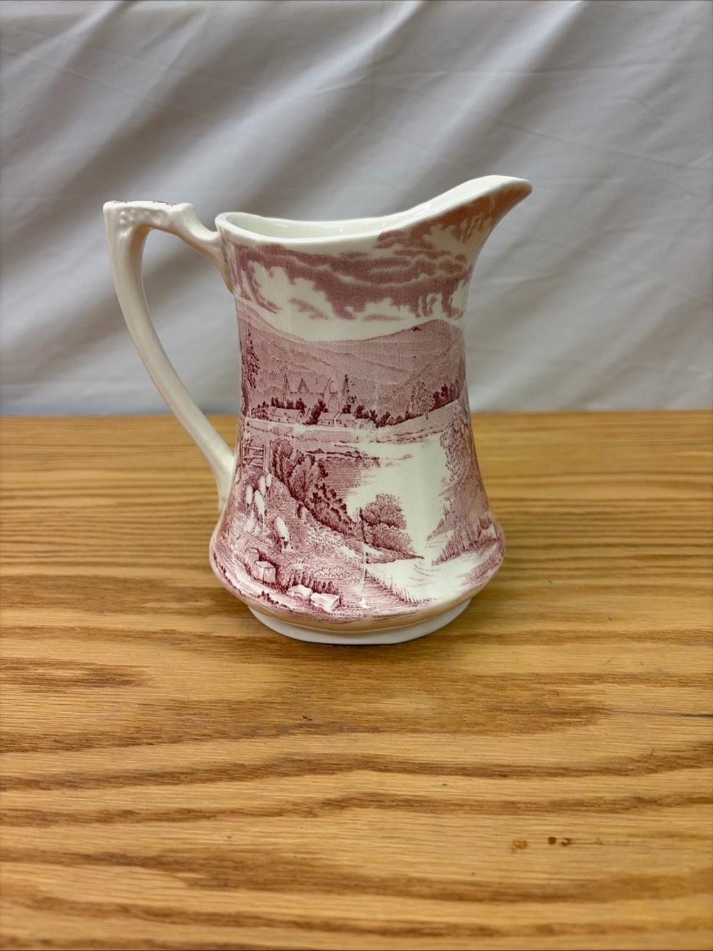 Alfred Meakin TINTERN 6” Pitcher Red Pink Transferware Staffordshire